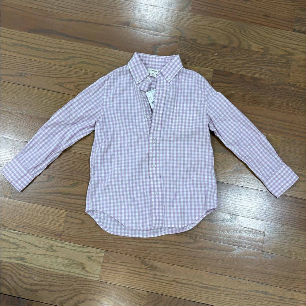 NWT Crewcuts Gingham Button Down Shirt